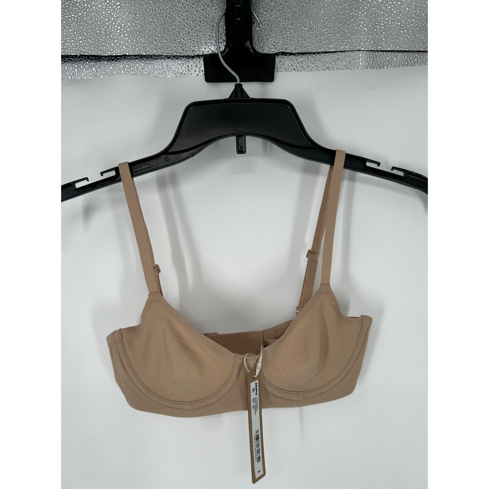 SKIMS Fits Everybody‎ Unlined Demi Bra Womens Size 30B Clay Tan Beige Underwired - Picture 1 of 6